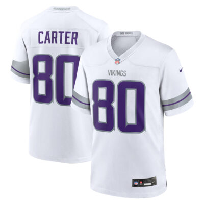 Cris Carter Minnesota Vikings White Winter Classic Warrior Game Jersey - All Stitched