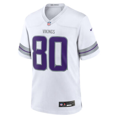 Alternative view of Cris Carter Minnesota Vikings White Winter Classic Warrior Game Jersey - All Stitched