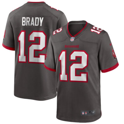 Tom Brady Tampa Bay Buccaneers Pewter Alternate Game Jersey - All Stitched