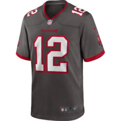 Alternative view of Tom Brady Tampa Bay Buccaneers Pewter Alternate Game Jersey - All Stitched