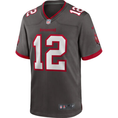 Alternative view of Tom Brady Tampa Bay Buccaneers Pewter Alternate Game Jersey - All Stitched
