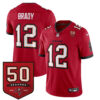 Tom Brady Tampa Bay Buccaneers 50th Season Red Home Vapor Limited Jersey - All Stitched