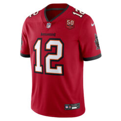 Alternative view of Tom Brady Tampa Bay Buccaneers 50th Season Red Home Vapor Limited Jersey - All Stitched