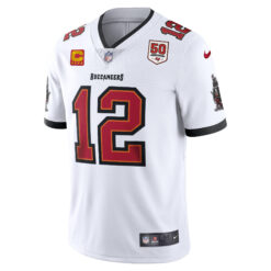 Alternative view of Tom Brady Tampa Bay Buccaneers 50th Season White Away Vapor Limited Jersey - All Stitched