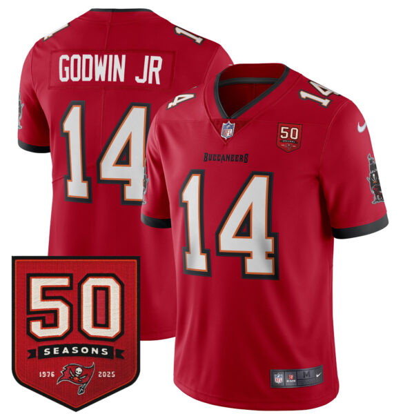 Chris Godwin Jr Tampa Bay Buccaneers 50th Season Red Home Vapor Limited Jersey - All Stitched