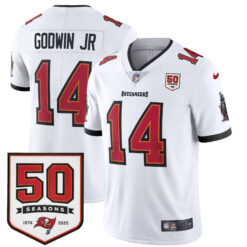 Chris Godwin Jr Tampa Bay Buccaneers 50th Season White Away Vapor Limited Jersey - All Stitched
