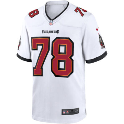 Alternative view of Tristan Wirfs Tampa Bay Buccaneers White Away Game Jersey - All Stitched