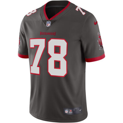 Alternative view of Tristan Wirfs Tampa Bay Buccaneers Pewter Alternate Vapor Limited Jersey - All Stitched