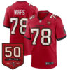 Tristan Wirfs Tampa Bay Buccaneers 50th Season Red Home Game Jersey - All Stitched