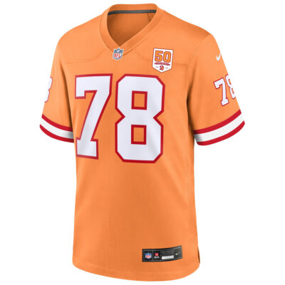 Alternative view of Tristan Wirfs Tampa Bay Buccaneers 50th Season Orange Alternate Game Jersey - All Stitched