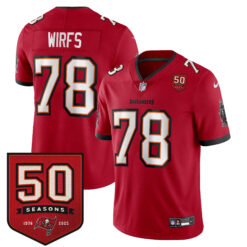 Tristan Wirfs Tampa Bay Buccaneers 50th Season Red Home Vapor Limited Jersey - All Stitched