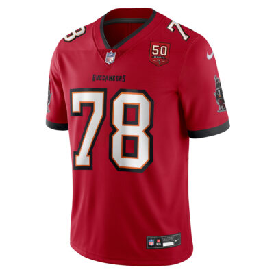Alternative view of Tristan Wirfs Tampa Bay Buccaneers 50th Season Red Home Vapor Limited Jersey - All Stitched