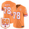 Tristan Wirfs Tampa Bay Buccaneers 50th Season Orange Alternate Vapor F.U.S.E Limited Jersey - All Stitched