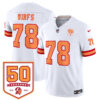 Tristan Wirfs Tampa Bay Buccaneers 50th Season White '76 Vapor F.U.S.E Limited Jersey - All Stitched