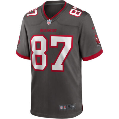 Alternative view of Rob Gronkowski Tampa Bay Buccaneers Pewter Alternate Game Jersey - All Stitched