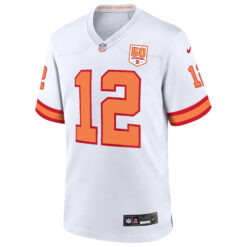 Alternative view of Tom Brady Tampa Bay Buccaneers 50th Season White '76 Game Jersey - All Stitched
