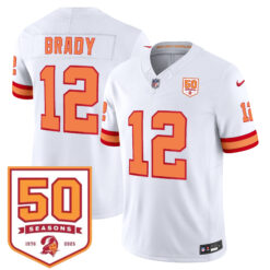 Tom Brady Tampa Bay Buccaneers 50th Season White '76 Vapor F.U.S.E Limited Jersey - All Stitched