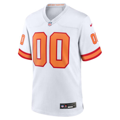 Alternative view of Custom Tampa Bay Buccaneers White '76 Game Jersey - All Stitched