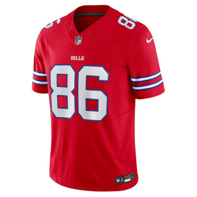 Alternative view of Dalton Kincaid Buffalo Bills Red Alternate Vapor F.U.S.E Limited Jersey - All Stitched