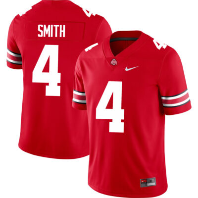 Jeremiah Smith Ohio State Buckeyes Football Scarlet Game Jersey - All Stitched