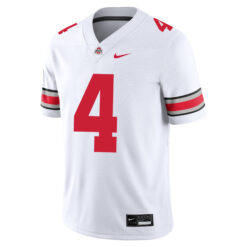 Alternative view of Jeremiah Smith Ohio State Buckeyes Football White Game Jersey - All Stitched