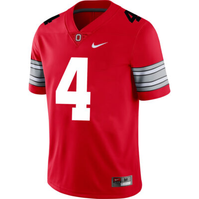 Alternative view of Jeremiah Smith Ohio State Buckeyes Football Scarlet Alternate Game Jersey - All Stitched