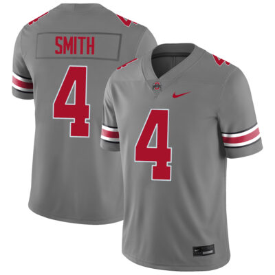 Jeremiah Smith Ohio State Buckeyes Football Grey Game Jersey - All Stitched