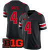 Jeremiah Smith Ohio State Buckeyes Football Black Game Jersey w/ B1G Patch - All Stitched