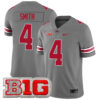 Jeremiah Smith Ohio State Buckeyes Football Grey Game Jersey w/ B1G Patch - All Stitched