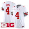 Jeremiah Smith Ohio State Buckeyes Football White Heritage Stripe Limited Jersey w/ B1G Patch - All Stitched