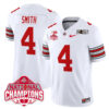 Jeremiah Smith Ohio State Buckeyes Football CFP National Champions White Heritage Stripe Limited Jersey - All Stitched