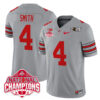 Jeremiah Smith Ohio State Buckeyes Football CFP National Champions Grey Heritage Stripe Limited Jersey - All Stitched