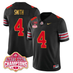 Jeremiah Smith Ohio State Buckeyes Football CFP National Champions Black Gold Limited Jersey - All Stitched