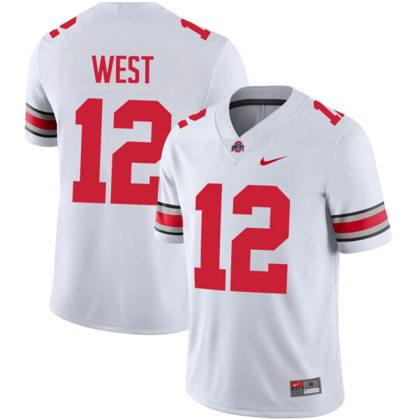 Bryce West Ohio State Buckeyes Football White Game Jersey - All Stitched