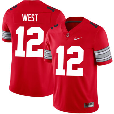 Bryce West Ohio State Buckeyes Football Scarlet Alternate Game Jersey - All Stitched
