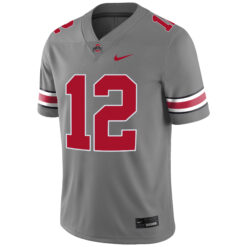 Alternative view of Bryce West Ohio State Buckeyes Football Grey Game Jersey - All Stitched