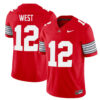 Bryce West Ohio State Buckeyes Football Scarlet Heritage Stripe Limited Jersey - All Stitched