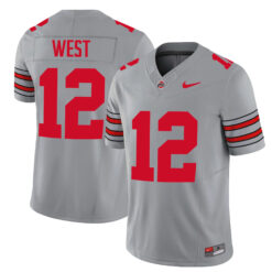 Bryce West Ohio State Buckeyes Football Grey Heritage Stripe Limited Jersey - All Stitched