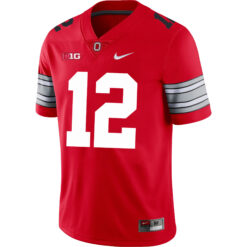 Alternative view of Bryce West Ohio State Buckeyes Football Scarlet Alternate Game Jersey w/ B1G Patch - All Stitched