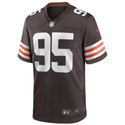 Alternative view of Myles Garrett Cleveland Browns Brown Home Game Jersey - All Stitched