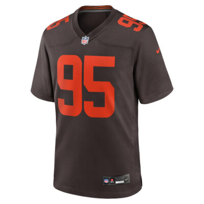 Alternative view of Myles Garrett Cleveland Browns Brown Alternate Game Jersey - All Stitched