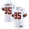 Myles Garrett Cleveland Browns White 1946 Throwback Game Jersey - All Stitched
