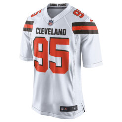 Alternative view of Myles Garrett Cleveland Browns White Jersey - All Stitched