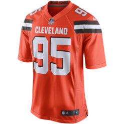Alternative view of Myles Garrett Cleveland Browns Orange Jersey - All Stitched