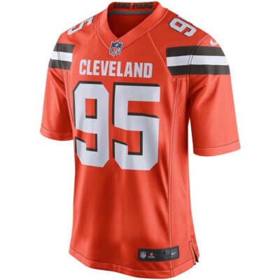 Alternative view of Myles Garrett Cleveland Browns Orange Jersey - All Stitched
