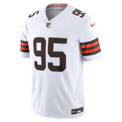 Alternative view of Myles Garrett Cleveland Browns White Away Vapor F.U.S.E Limited Jersey - All Stitched