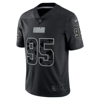 Alternative view of Myles Garrett Cleveland Browns Black RFLCTV Limited Jersey - All Stitched