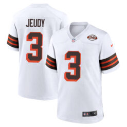 Jerry Jeudy Cleveland Browns White 1946 Throwback Game Jersey - All Stitched