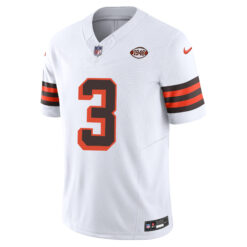 Alternative view of Jerry Jeudy Cleveland Browns White 1946 Throwback Vapor F.U.S.E Limited Jersey - All Stitched
