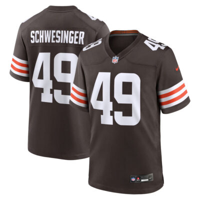 Carson Schwesinger Cleveland Browns Brown Home Game Jersey - All Stitched